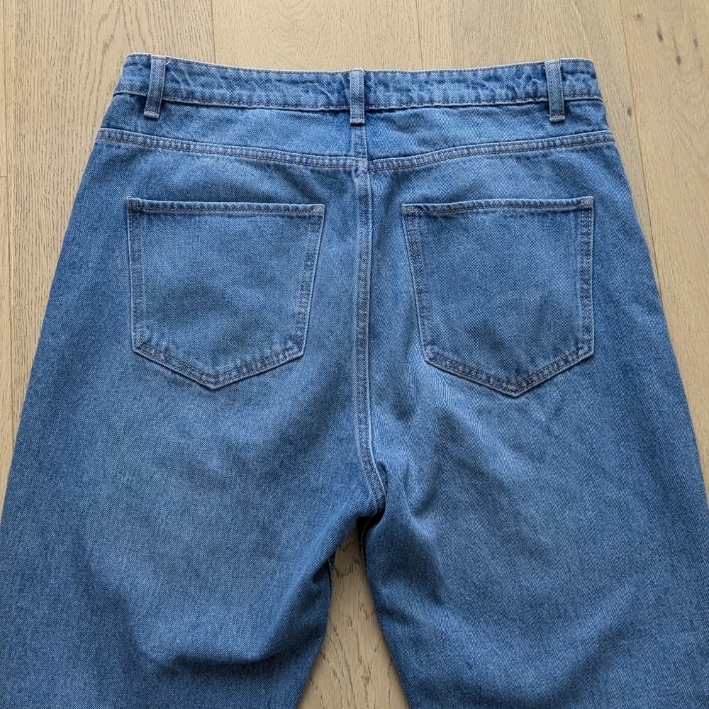 Refuge Denim Sz 11 Loose Tapered High Waist Crossover Jeans - midwash blue jeans - Picture 14 of 14